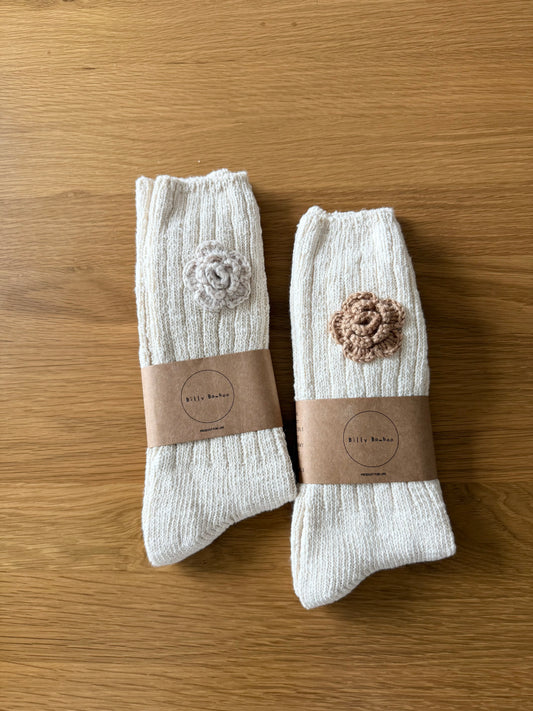 CROCHET COOKIE FLOWERS SOCKS