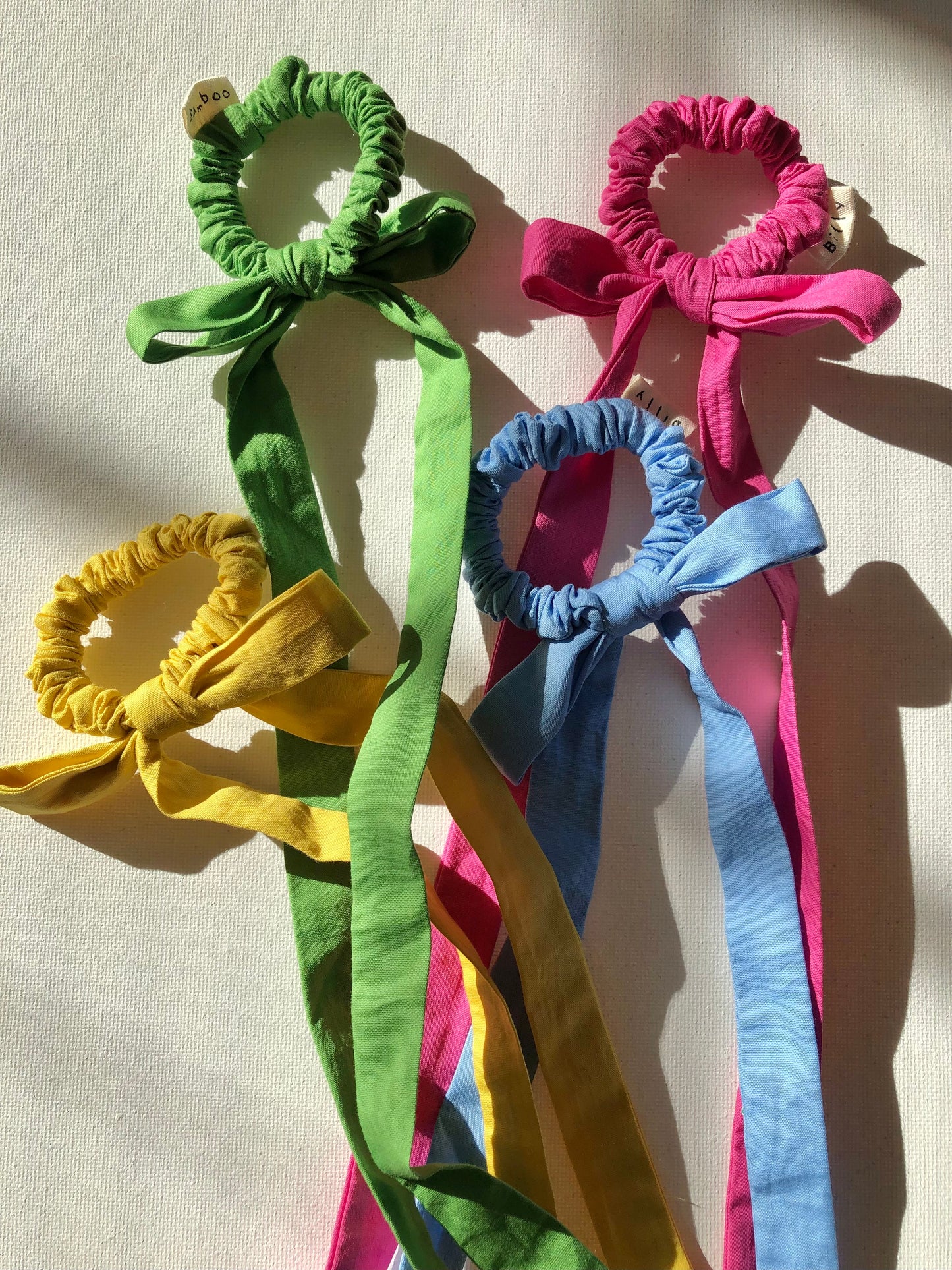 COTTON POPLIN MINI BOW SCRUNCHIES