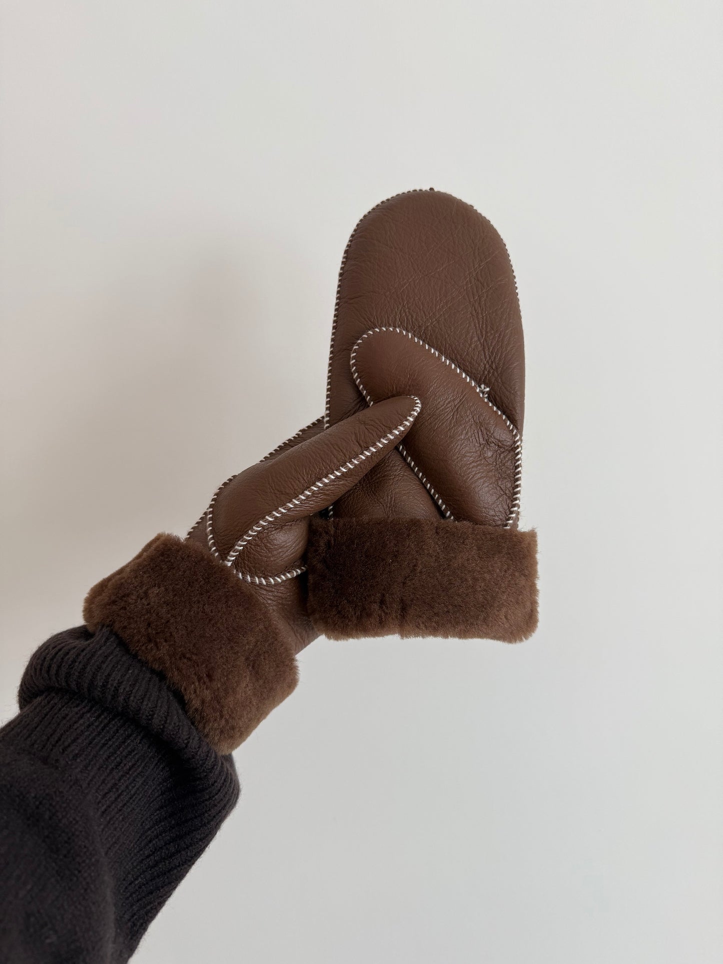 SHEARLING MITTENS
