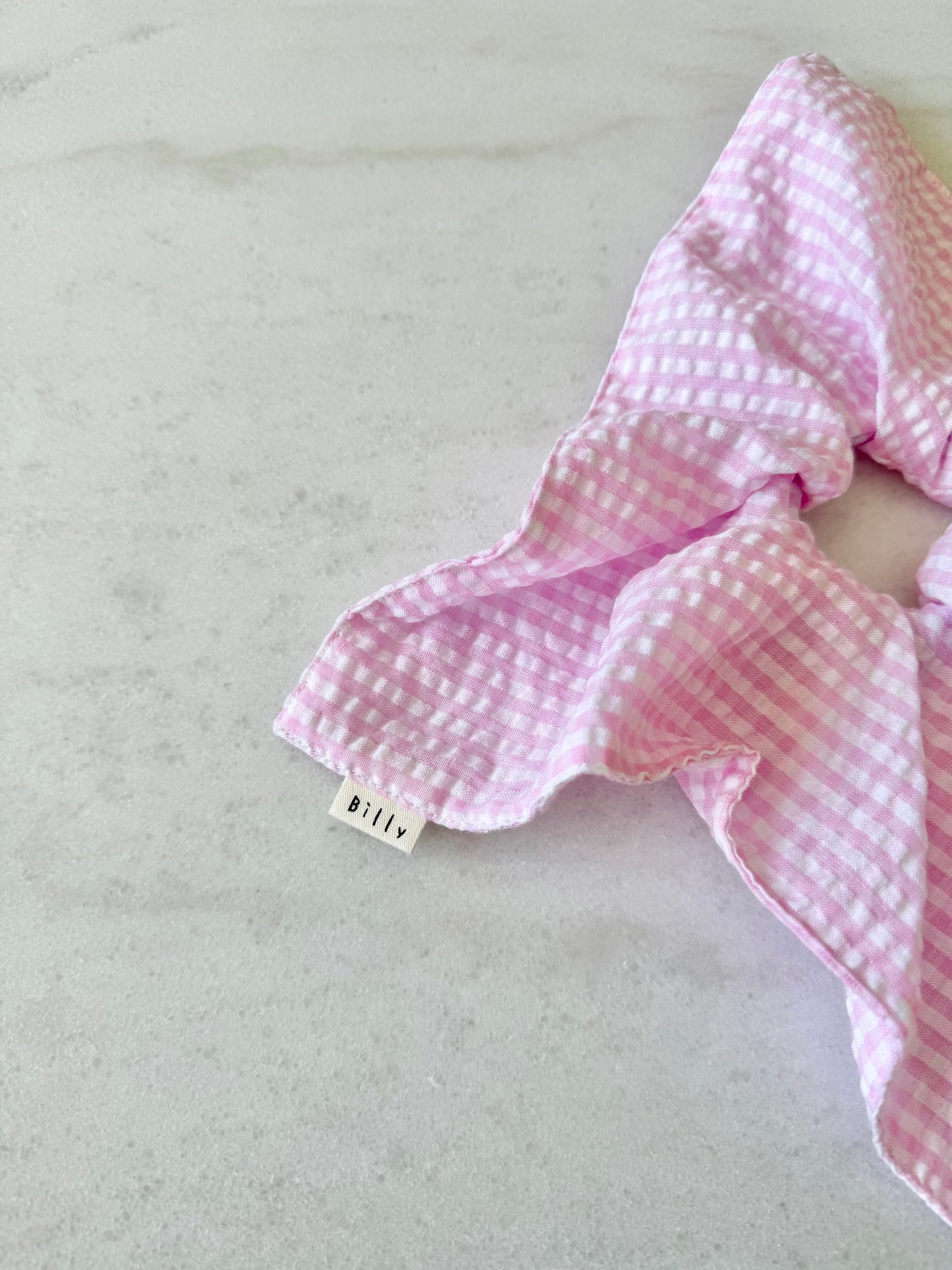 MINI GINGHAM PETAL SCRUNCHIES - bright
