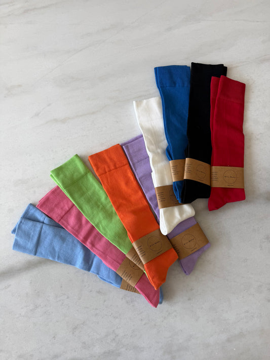 COMBED COTTON KNEE SOCKS