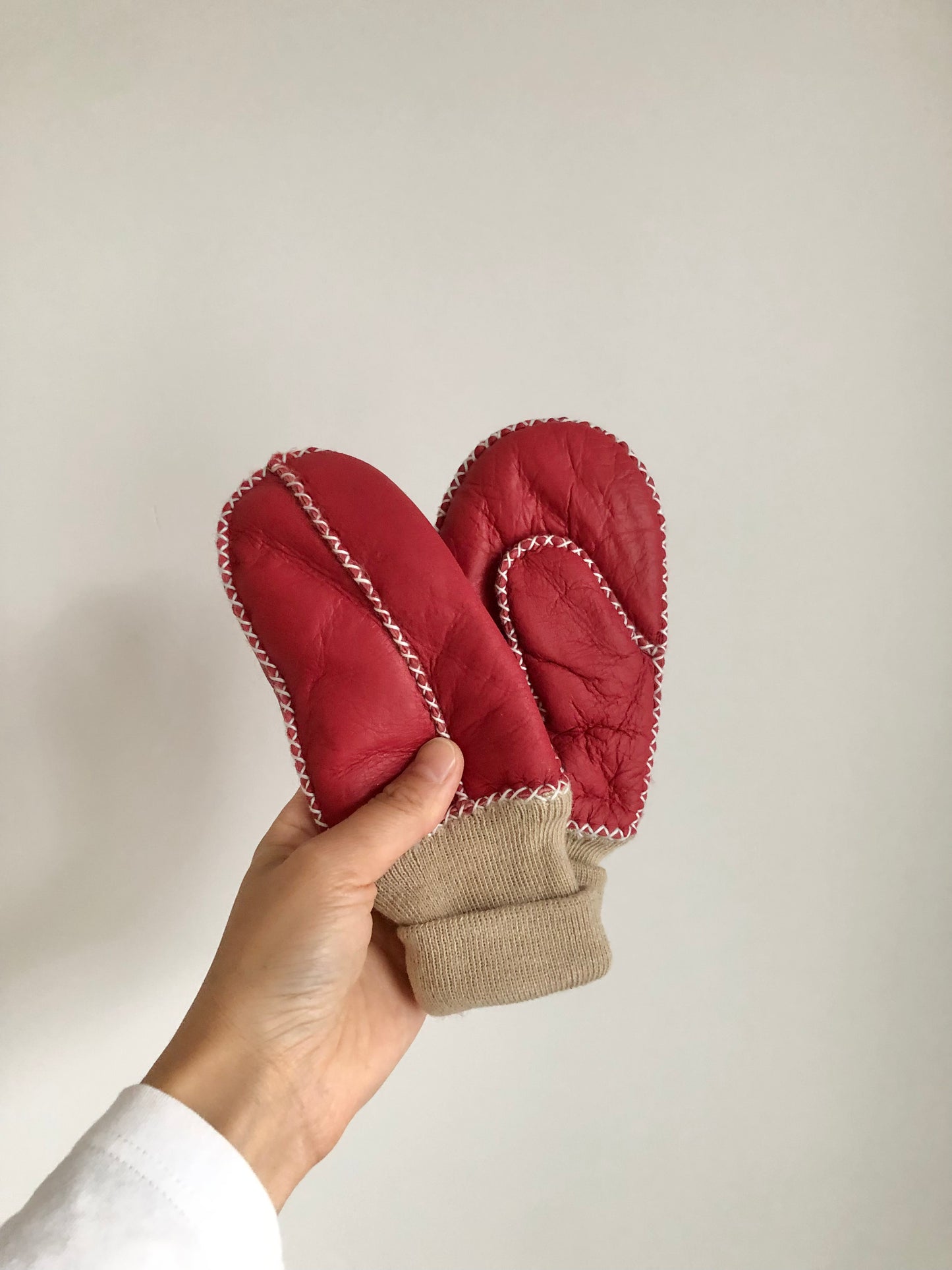 KIDS SHEARLING MITTENS