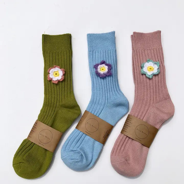 CROCHET DAFFODILS COTTON SOCKS