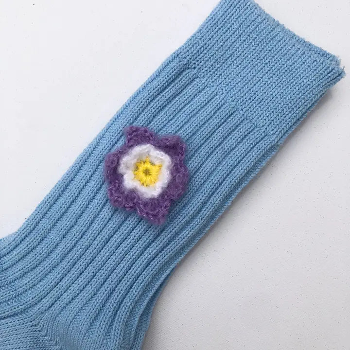 CROCHET DAFFODILS COTTON SOCKS