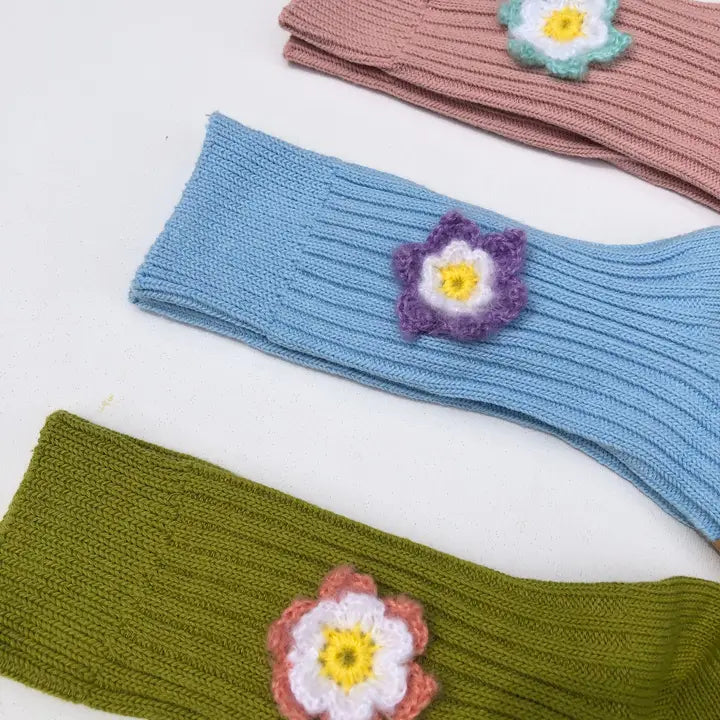 CROCHET DAFFODILS COTTON SOCKS