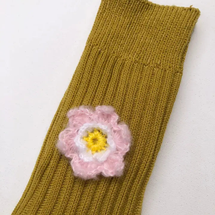 CROCHET DAFFODILS COTTON SOCKS